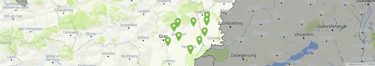 Kartenansicht für Apotheken-Notdienste in der Nähe von Bad Waltersdorf (Gemeinde, Steiermark) (130)